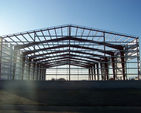 Armazém pré-fabricado da estrutura de aço da estrutura de aço do hangar da oficina das construções do metal do baixo custo